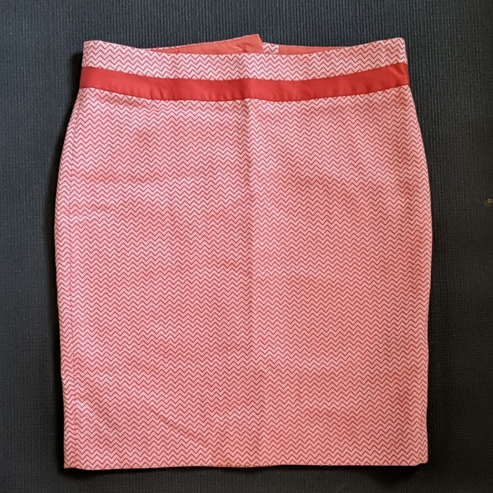 Orange Chevron work skirt